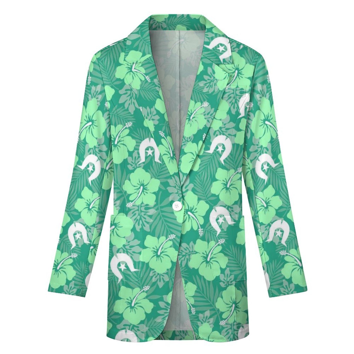 Hibiscus flowers with Dhari (Royal mint) on Women's Blazer