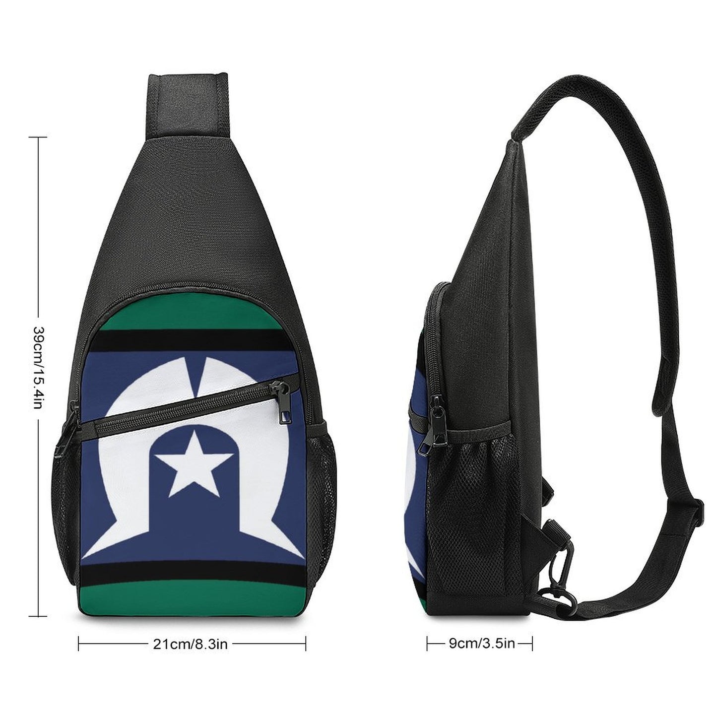 Torres Strait flag on Sling Bags with Single Shoulder
