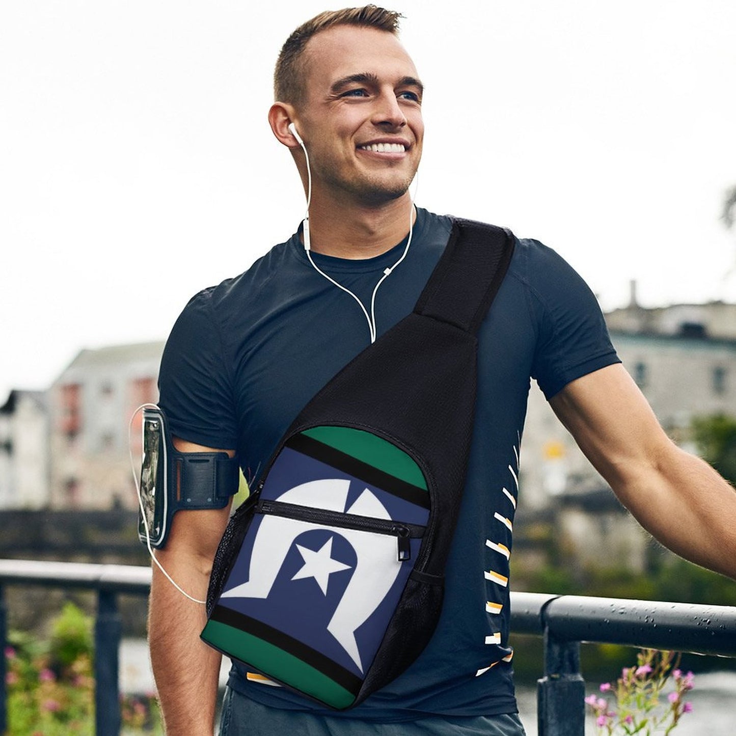 Torres Strait flag on Sling Bags with Single Shoulder