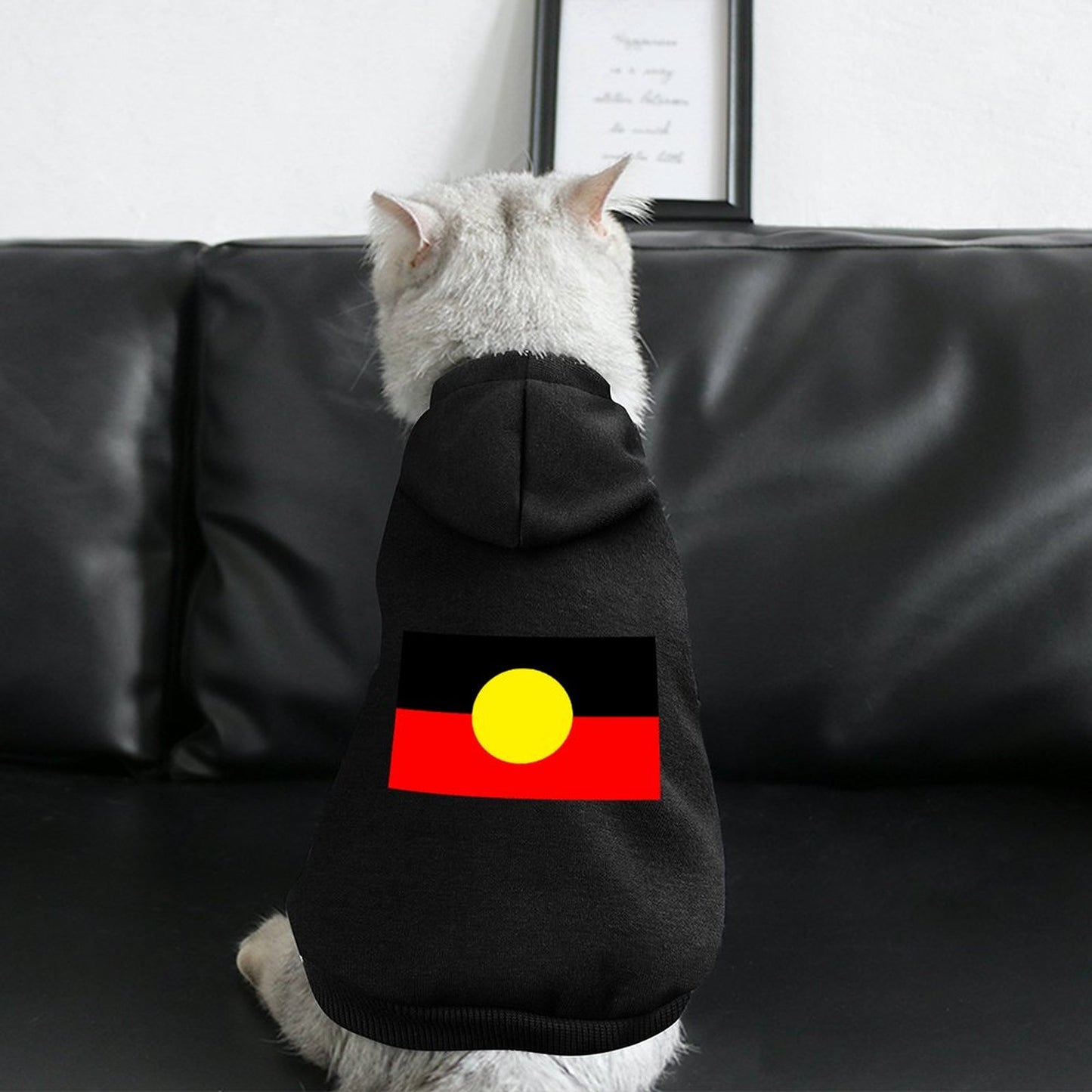 Aboriginal Flag on Pet Hoodies-Partially Printed Pullover Sweatshirts