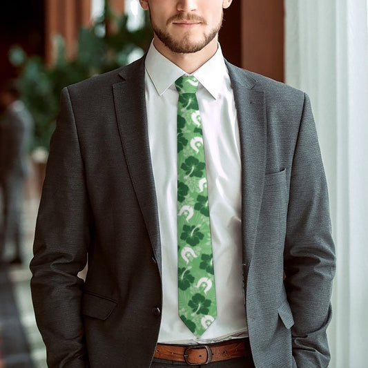 Hibiscus flowers with Dhari (Sea Grass Green) on Men's Formal Tie