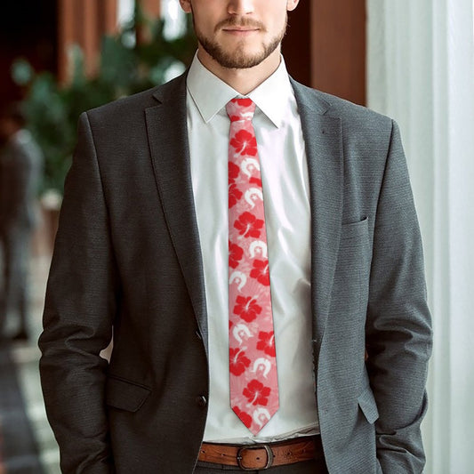 Hibiscus flowers with Dhari (Royal Pink) on Men's Formal Tie