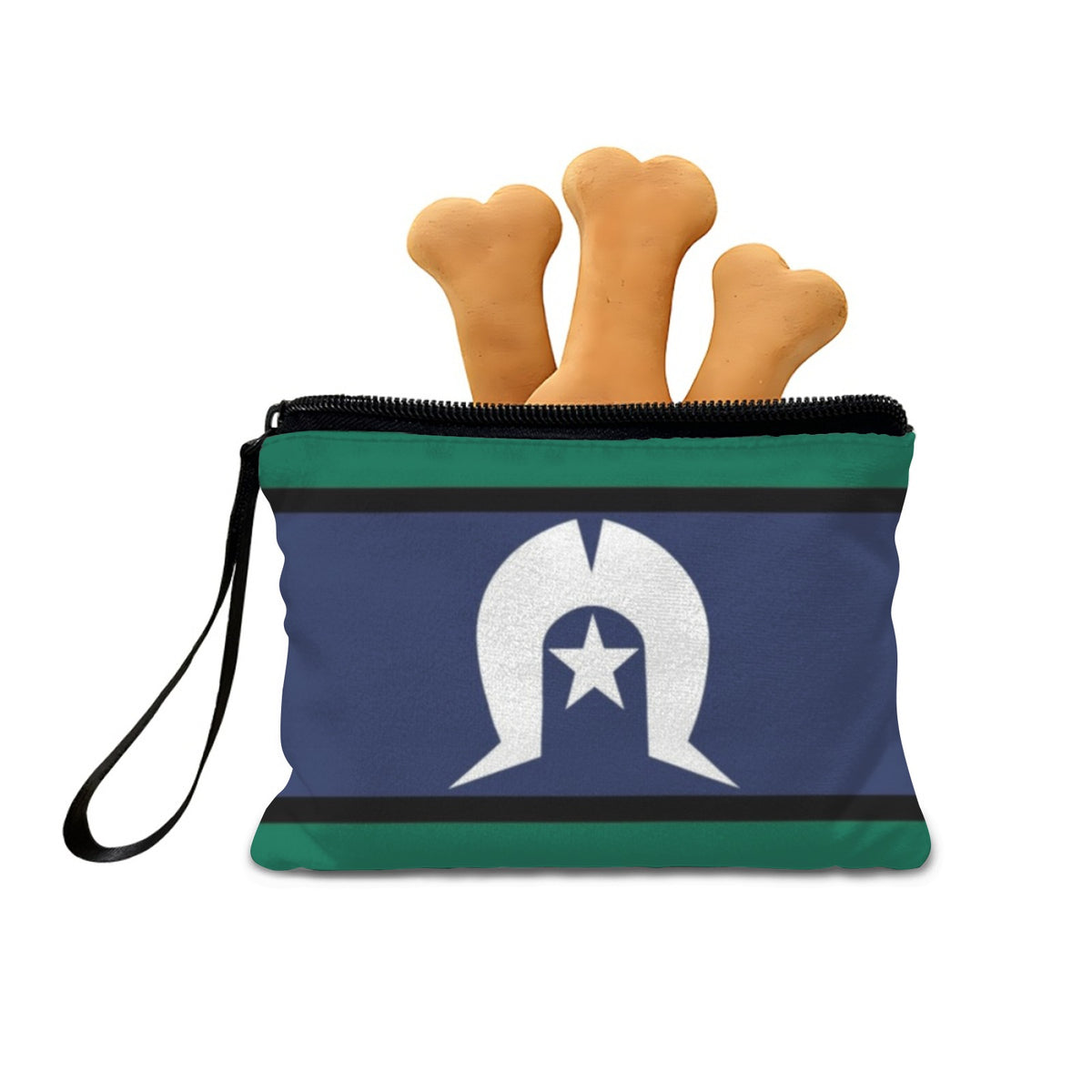 Torres Strait Flag on Carry-All Pouch 7''x5''