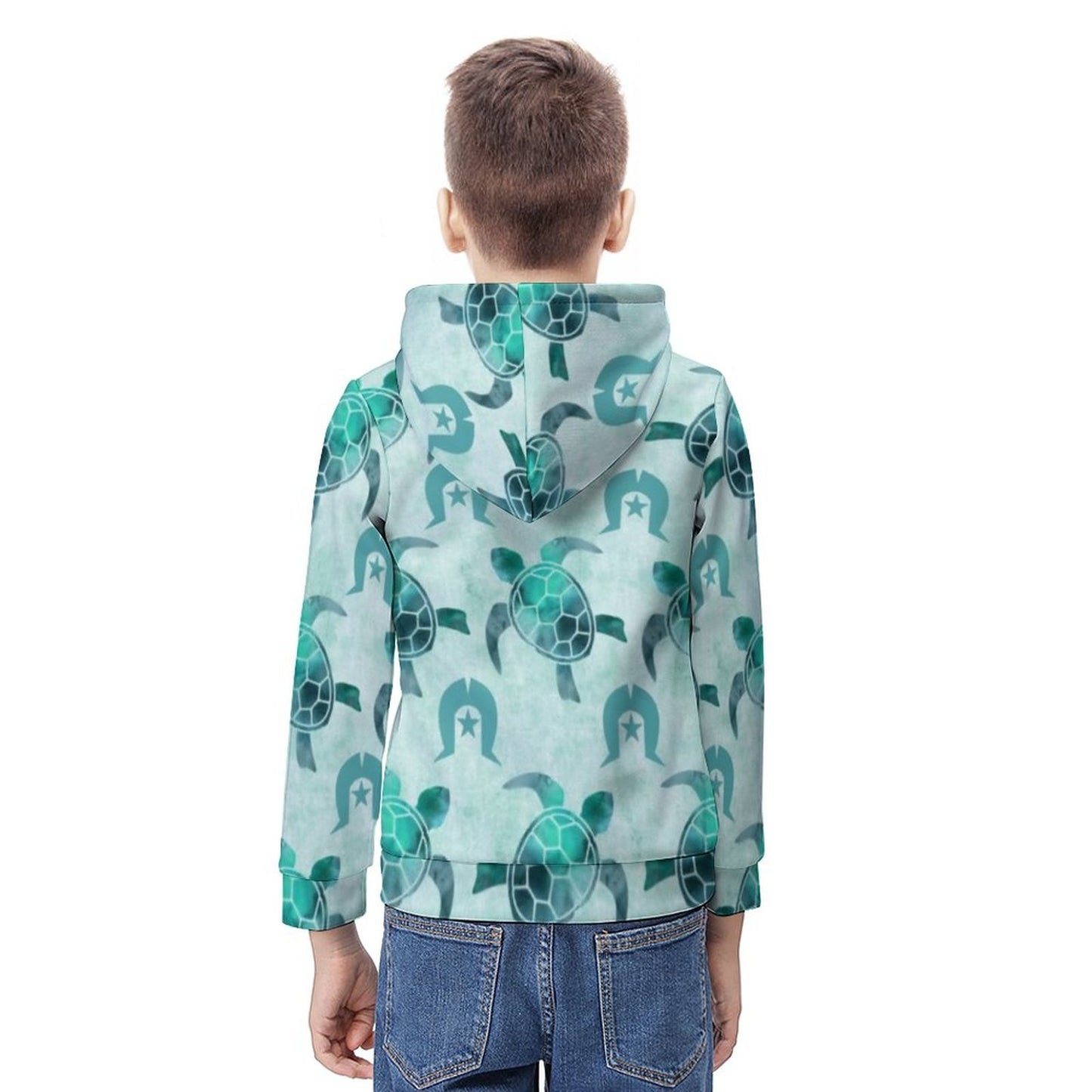 Aqua Turtle Pattern on Youth's Hoodie