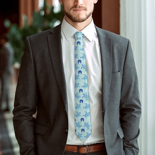 Blue Turtle Pattern on Men's Formal Tie
