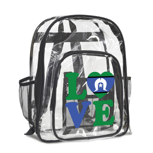 Torres Strait Flag with 'LOVE on Clear Backpack