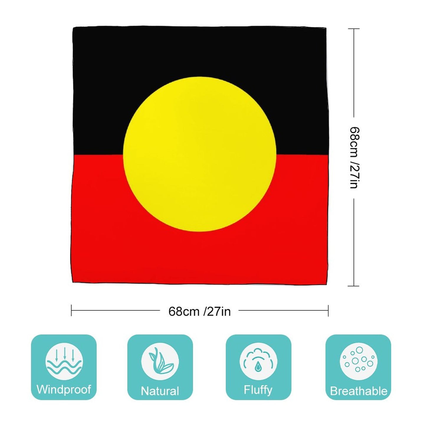 Aboriginal Flag on Women's Scarf