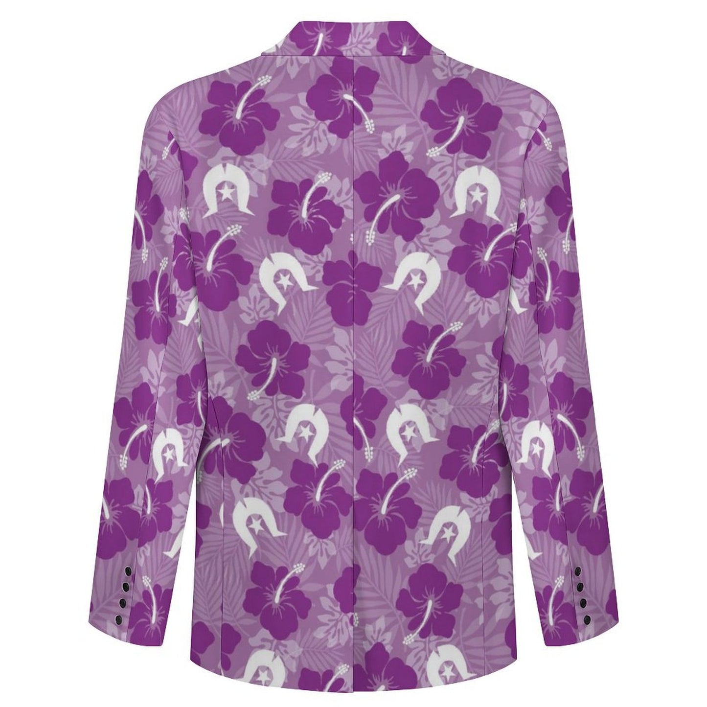 Hibiscus flowers with White Dhari (Royal purple) on Men's Blazer