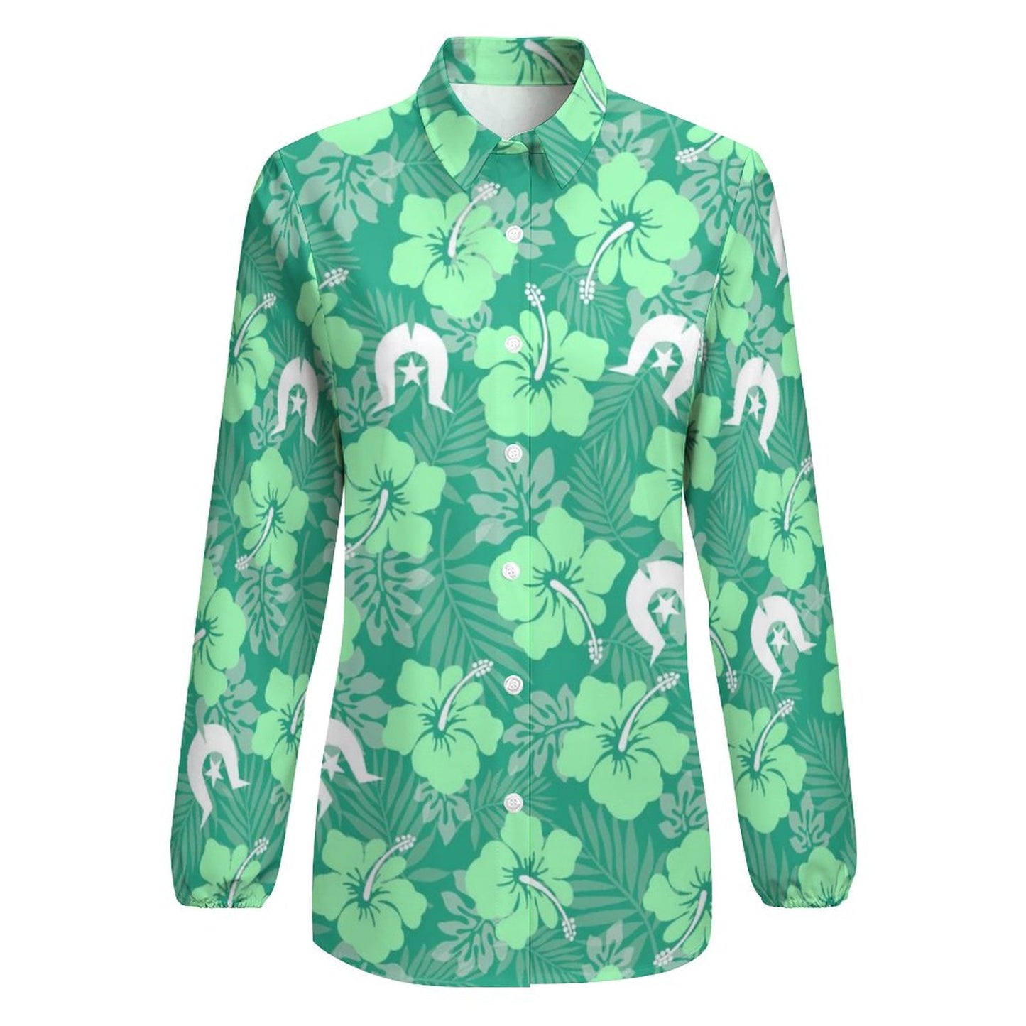 Hibiscus flowers with Dhari (Royal mint) on Casual Long Sleeve Vintage Tour Shirt