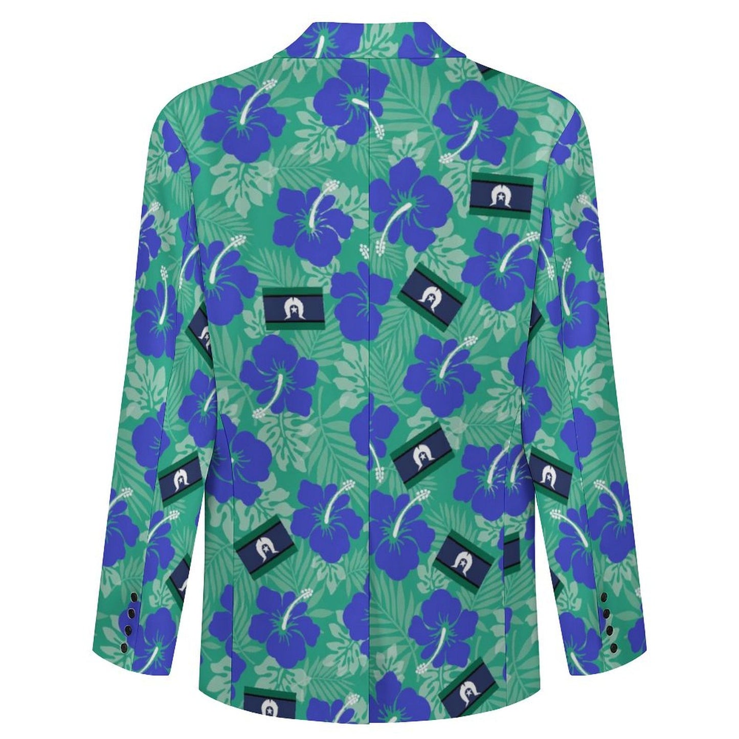 Hibiscus flowers with Torres Strait Flag on Men's Blazer
