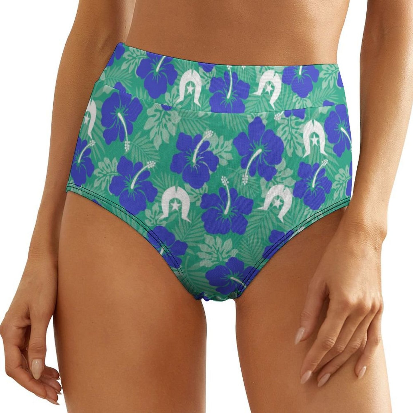 Royal Blue Hibiscus flowers with Dhari on Women's High-Rise Panties