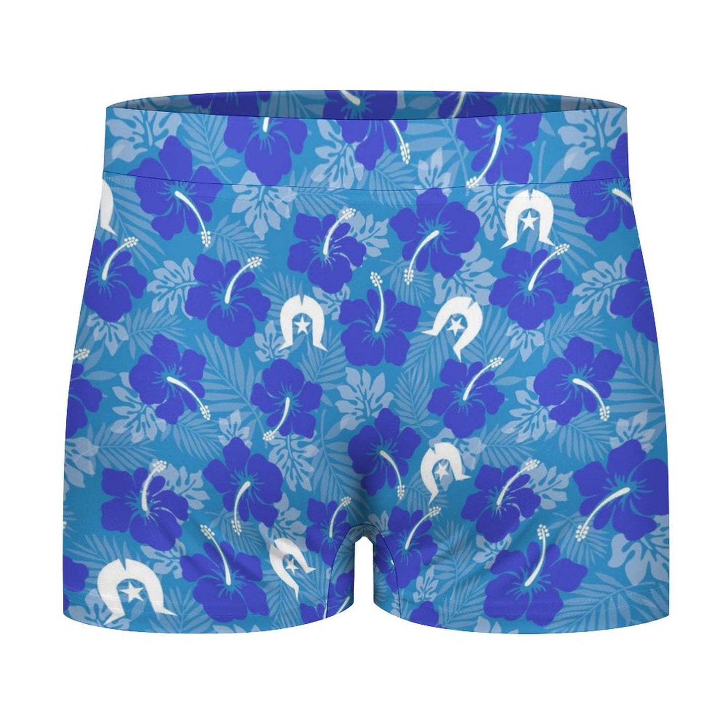 Hibiscus flowers with Dhari (Royal blue) on Milk Fiber Boxer Shorts for Men