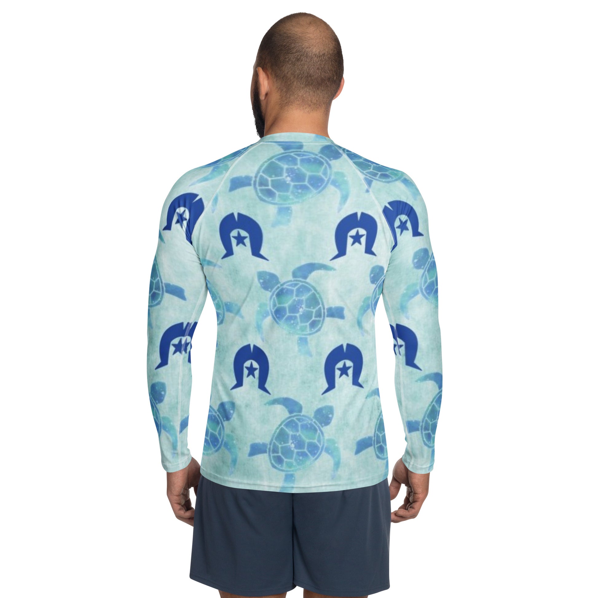 Turtle Rash Guard Blue Turtle Pattern on Men's Rash Guard – Zenadth Kes Academy Shop