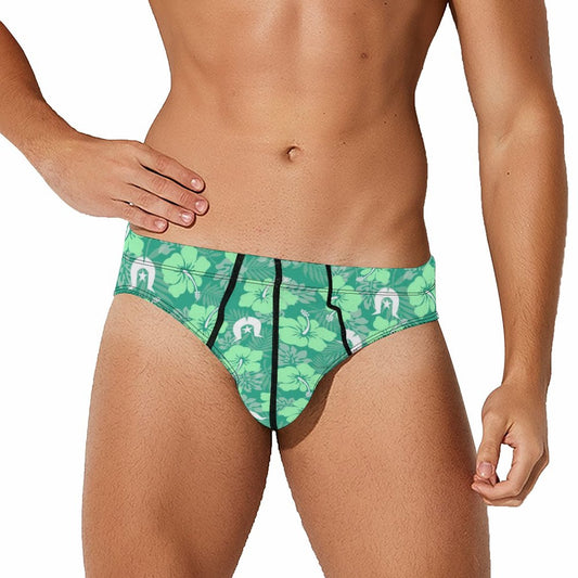 Hibiscus flowers with Dhari (Royal mint) on Milk Silk Men's Briefs
