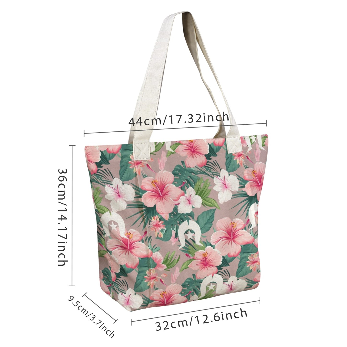 Pink Hibiscus flowers with White Dhari on Yoga Mat Bag