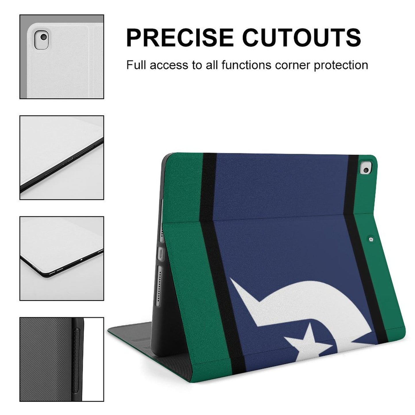 Torres Strait Flag on Book-Style  iPad Protector with Apple Pen Slot