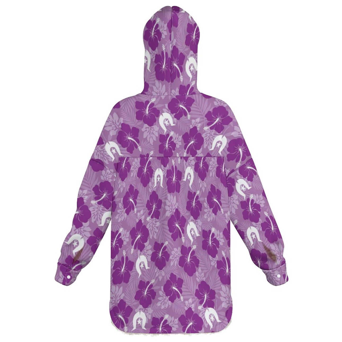 Hibiscus flowers with Dhari (Royal purple) on Women's Full Snap Fleece Jacket