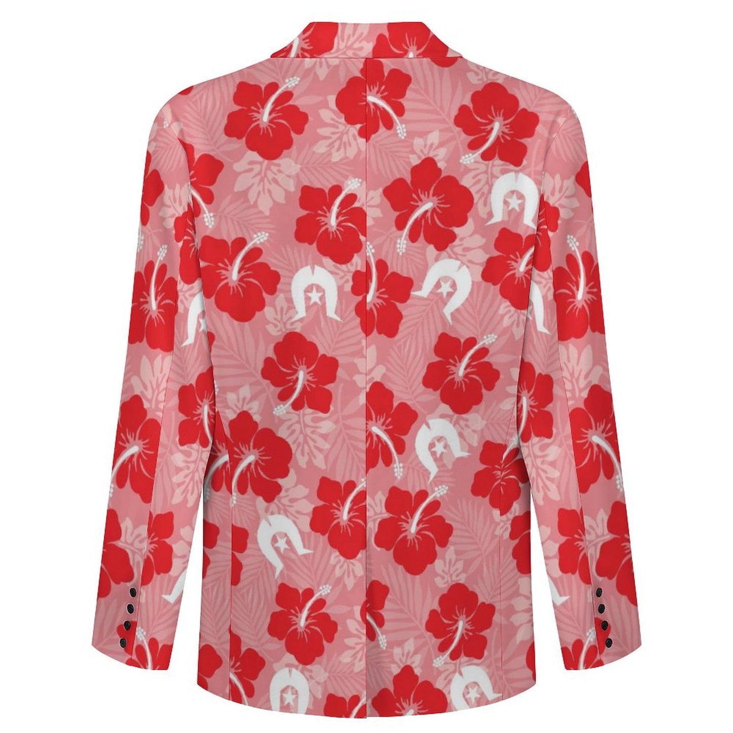 Hibiscus flowers with Dhari (Royal Pink) on Men's Blazer