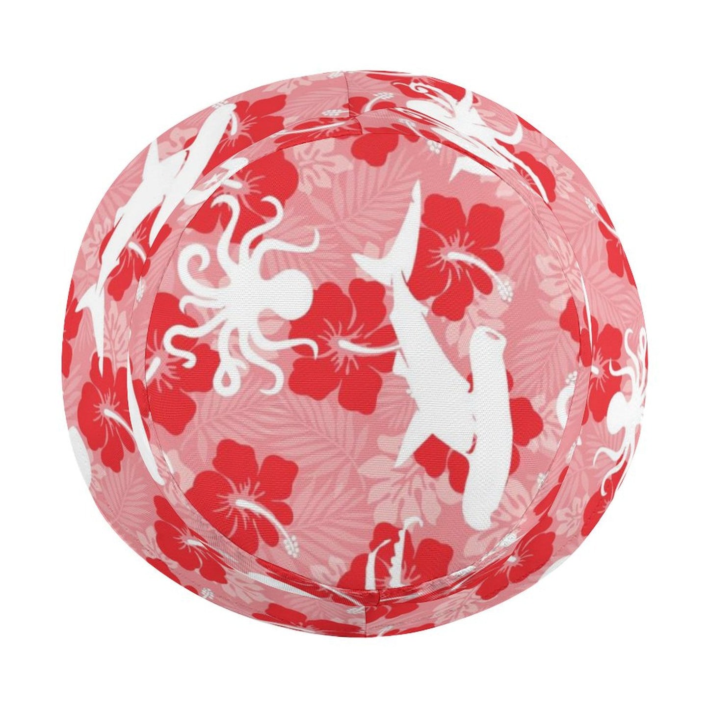 Red Hibiscus with Shark, Octopus and Dhari on Kid's Bucket Hat