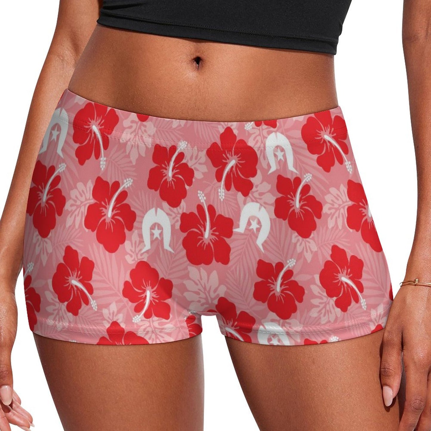 Hibiscus flowers with Dhari (Royal Pink) on180gsm Women's Boxer Briefs