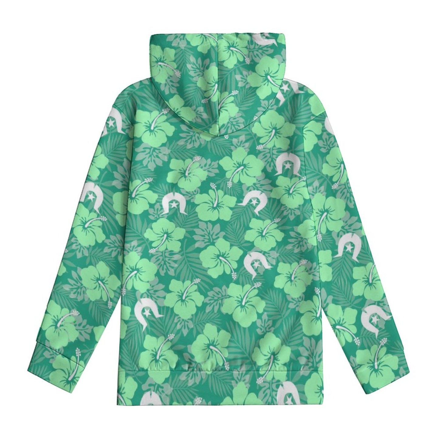 Hibiscus flowers with Dhari (Royal mint) on Youth's Hoodie