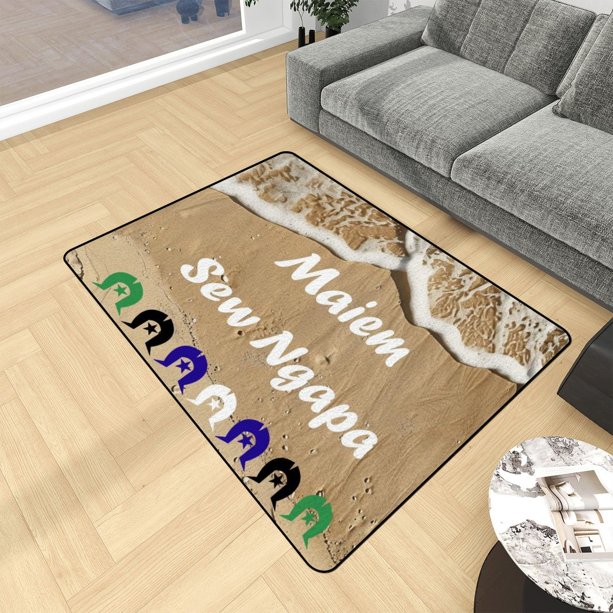 Maiem / Sew Ngapa / Welcome and Dhari on Small Area Rug Floor Carpet