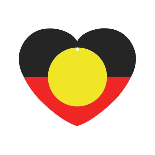 Aboriginal Flag on Heart Shape Car Air Freshener Cards 6 pcs