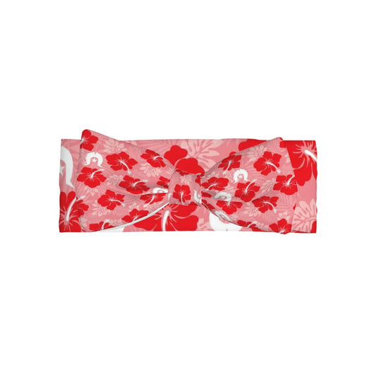 Hibiscus flowers with Dhari (Royal Pink) on Bowknot Baby Headbands