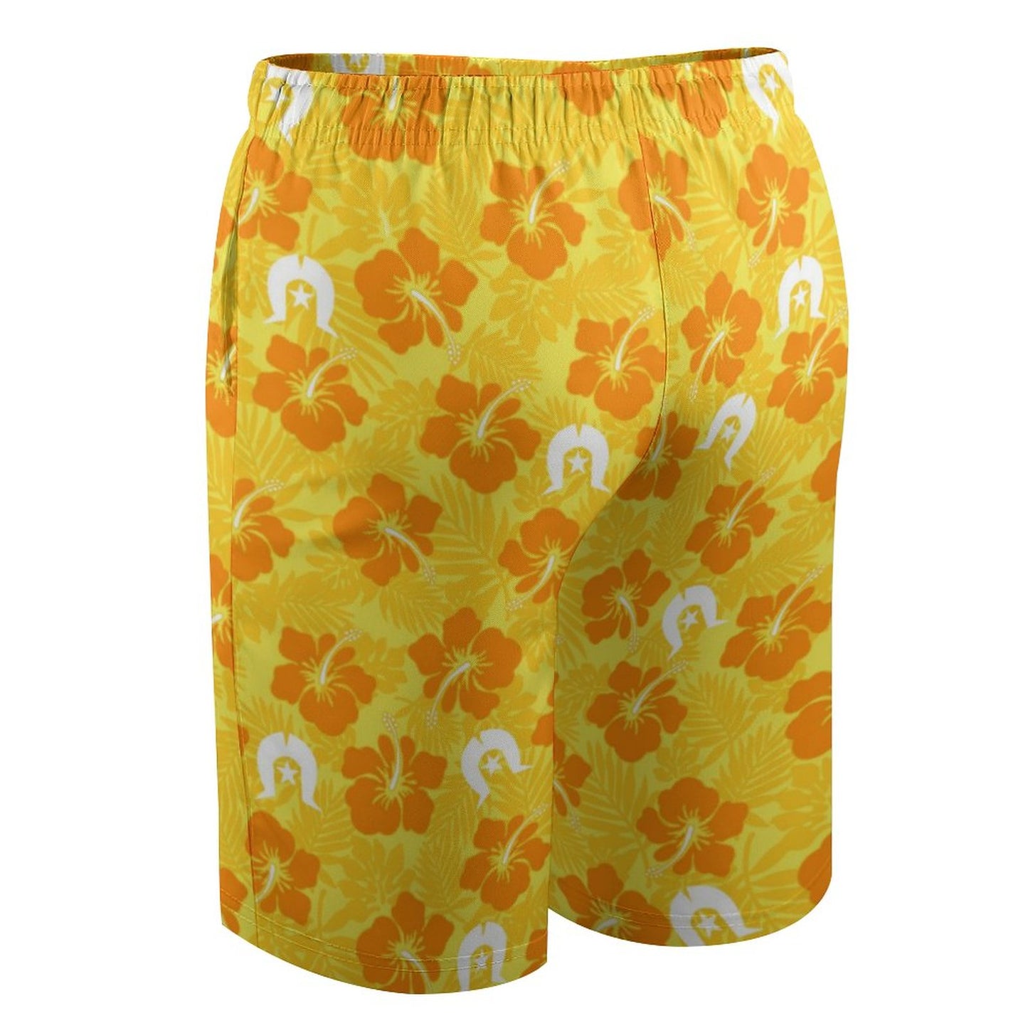 Hibiscus flowers with Dhari (Gold) on Kid's Beach Pants