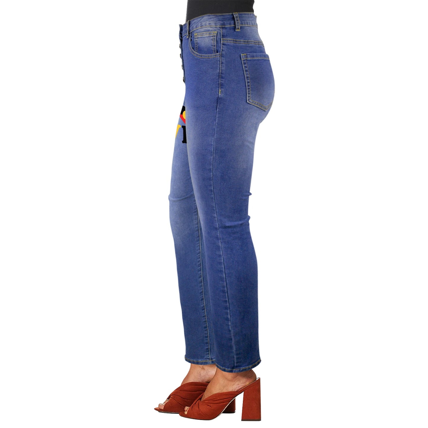Aboriginal Flag with 'LOVE on 'Women's Jeans
