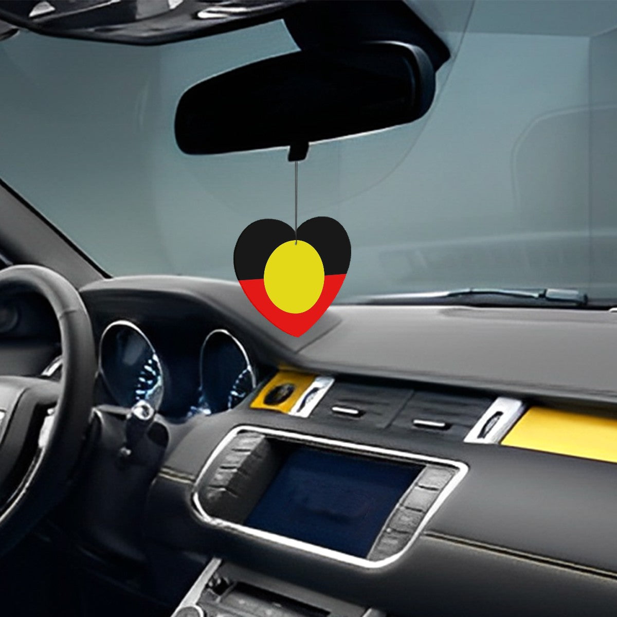 Aboriginal Flag on Heart Shape Car Air Freshener Cards 6 pcs