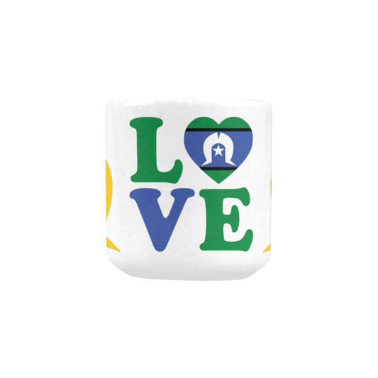 Torres Strait flag with LOVE on Heart-shaped Morphing Mug