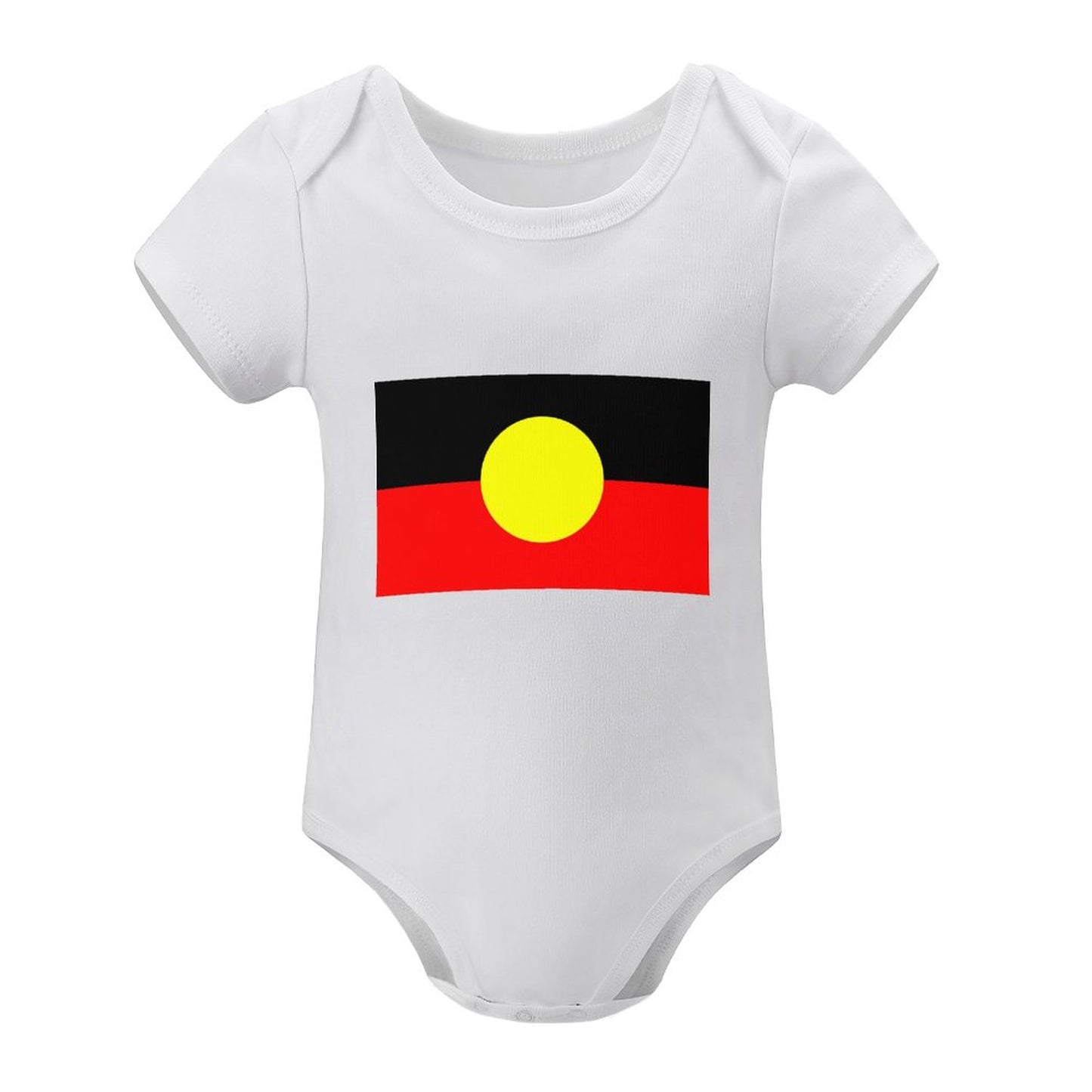 Aboriginal Flag on Short Sleeve Baby Romper