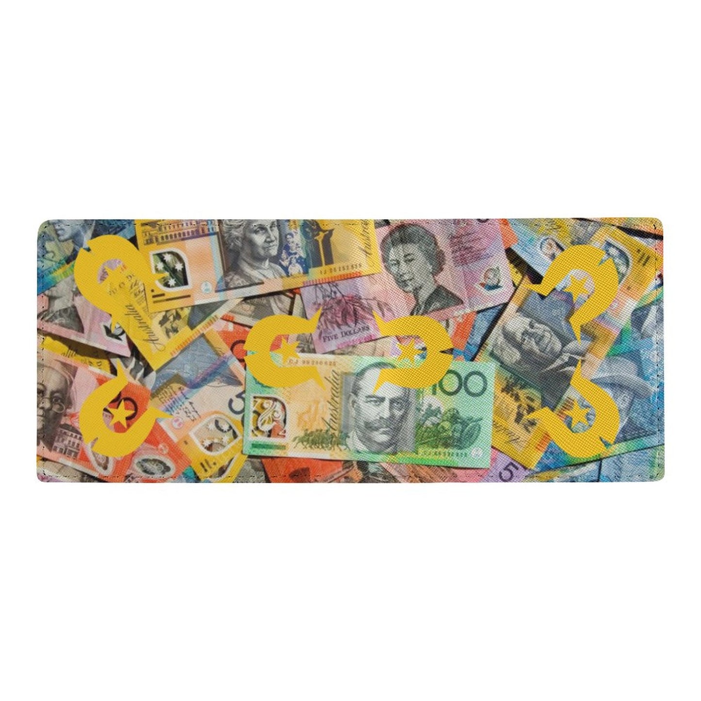 Gold coloured Dhari with Australian money (Version 2) on Card Holder Wallet 25