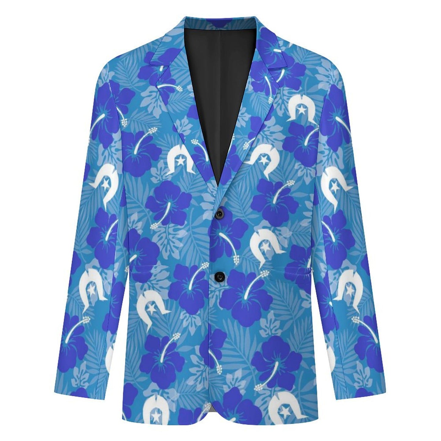 Hibiscus flowers with Dhari (Royal blue) on Men's Blazer