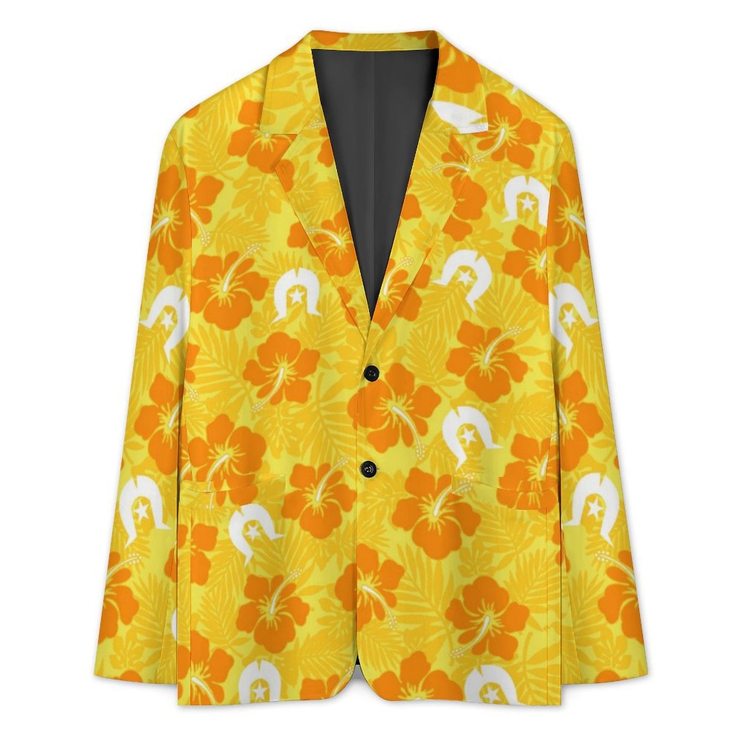 Hibiscus flowers with Dhari (Gold) on Men's Blazer