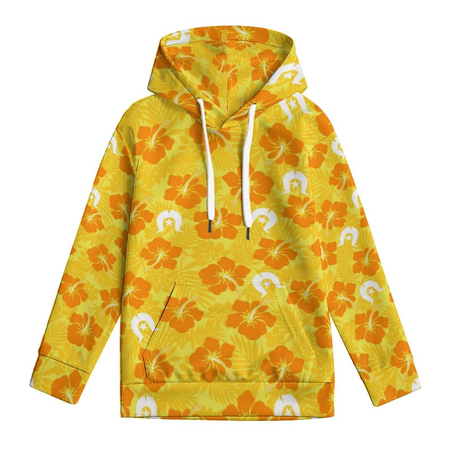 Hibiscus flowers with Dhari (Gold) on Youth's Hoodie