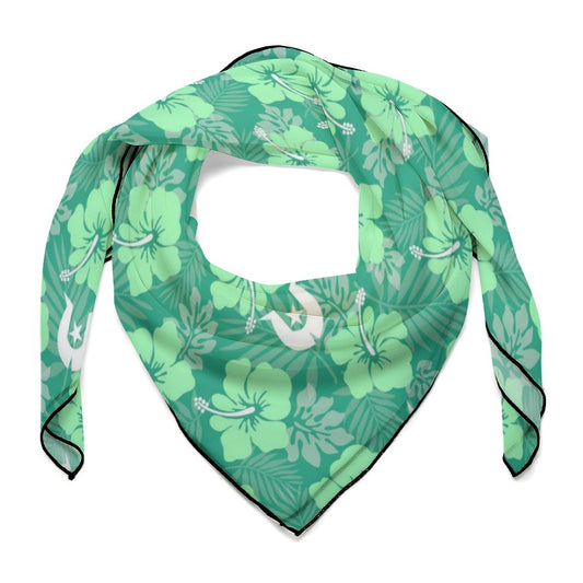 Hibiscus flowers with Dhari (Royal mint) on Women's Scarf