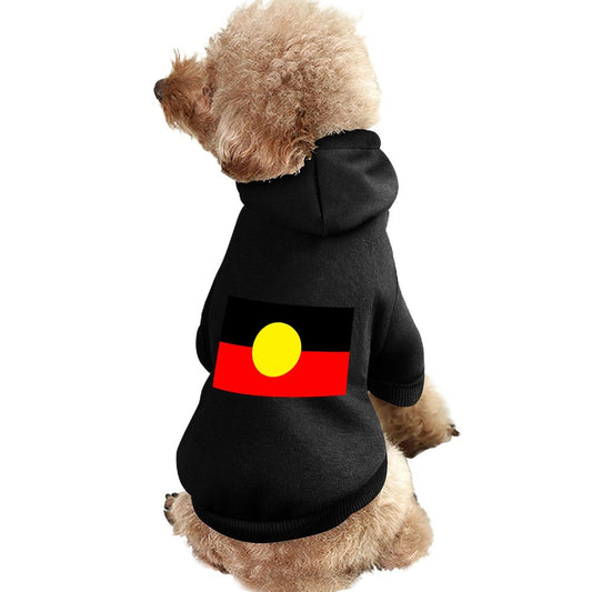 Aboriginal Flag on Pet Hoodies-Partially Printed Pullover Sweatshirts