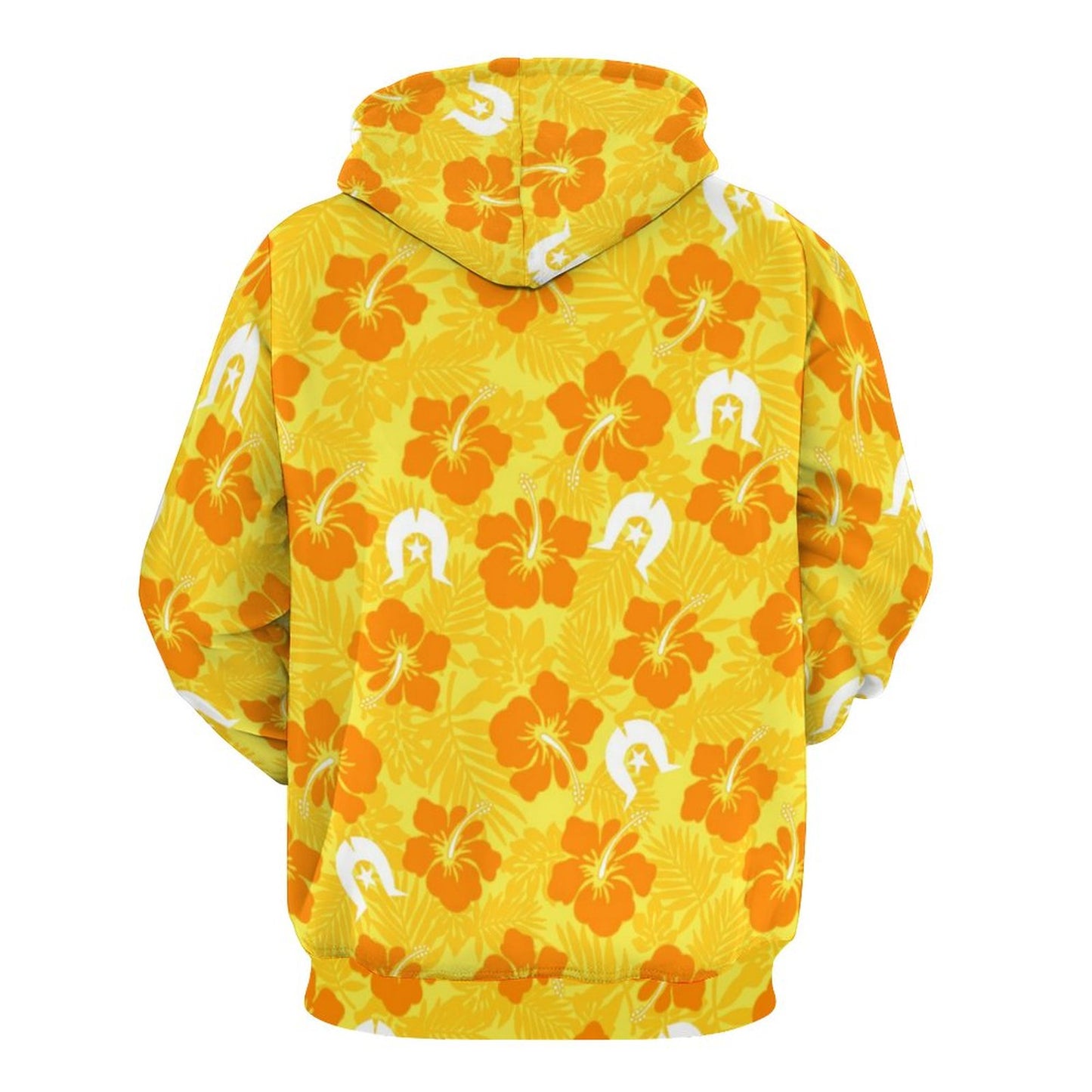Hibiscus flowers with Dhari (Gold) on Lady Hoodie with Double-layer Cap