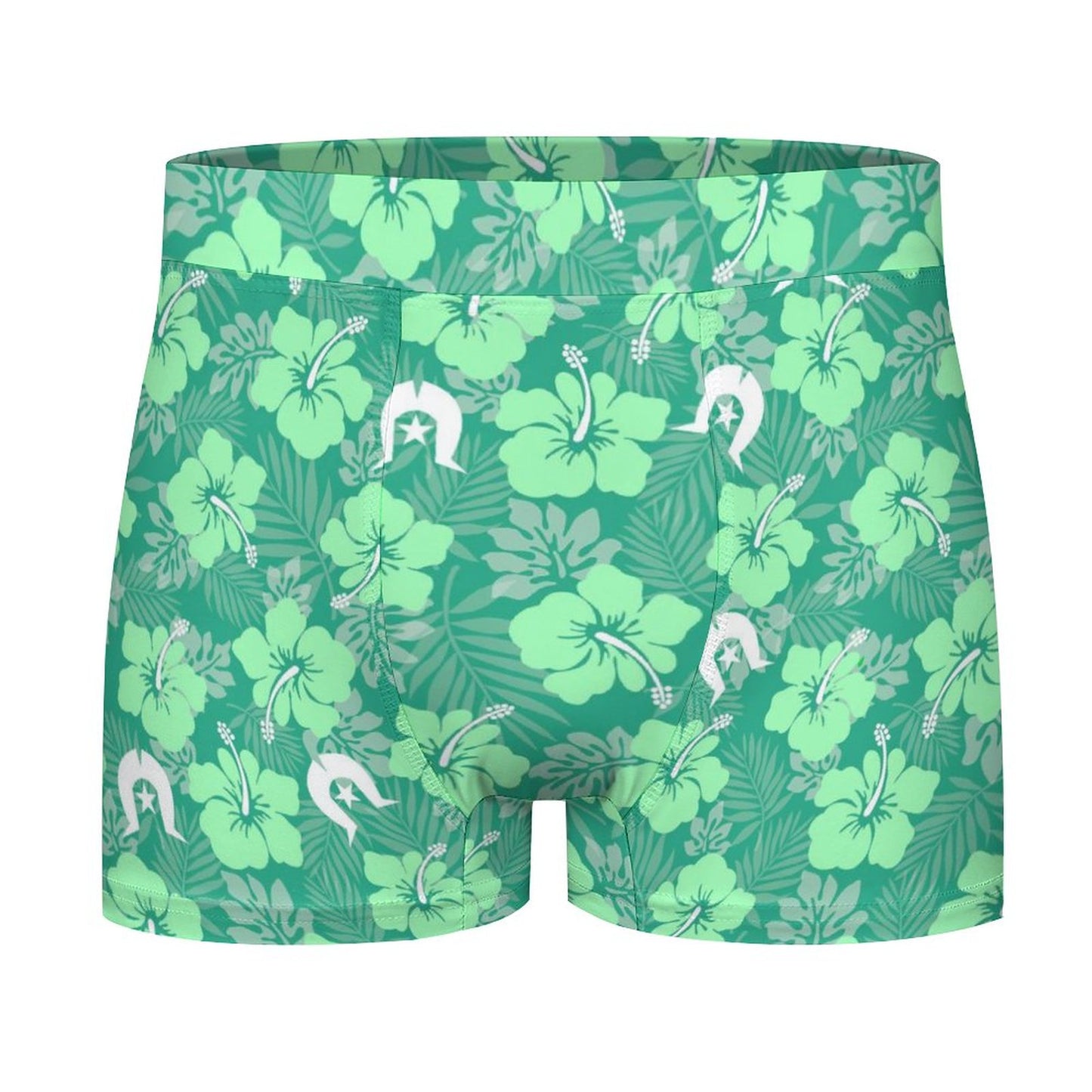 Hibiscus flowers with Dhari (Royal mint) on Milk Fiber Boxer Shorts for Men