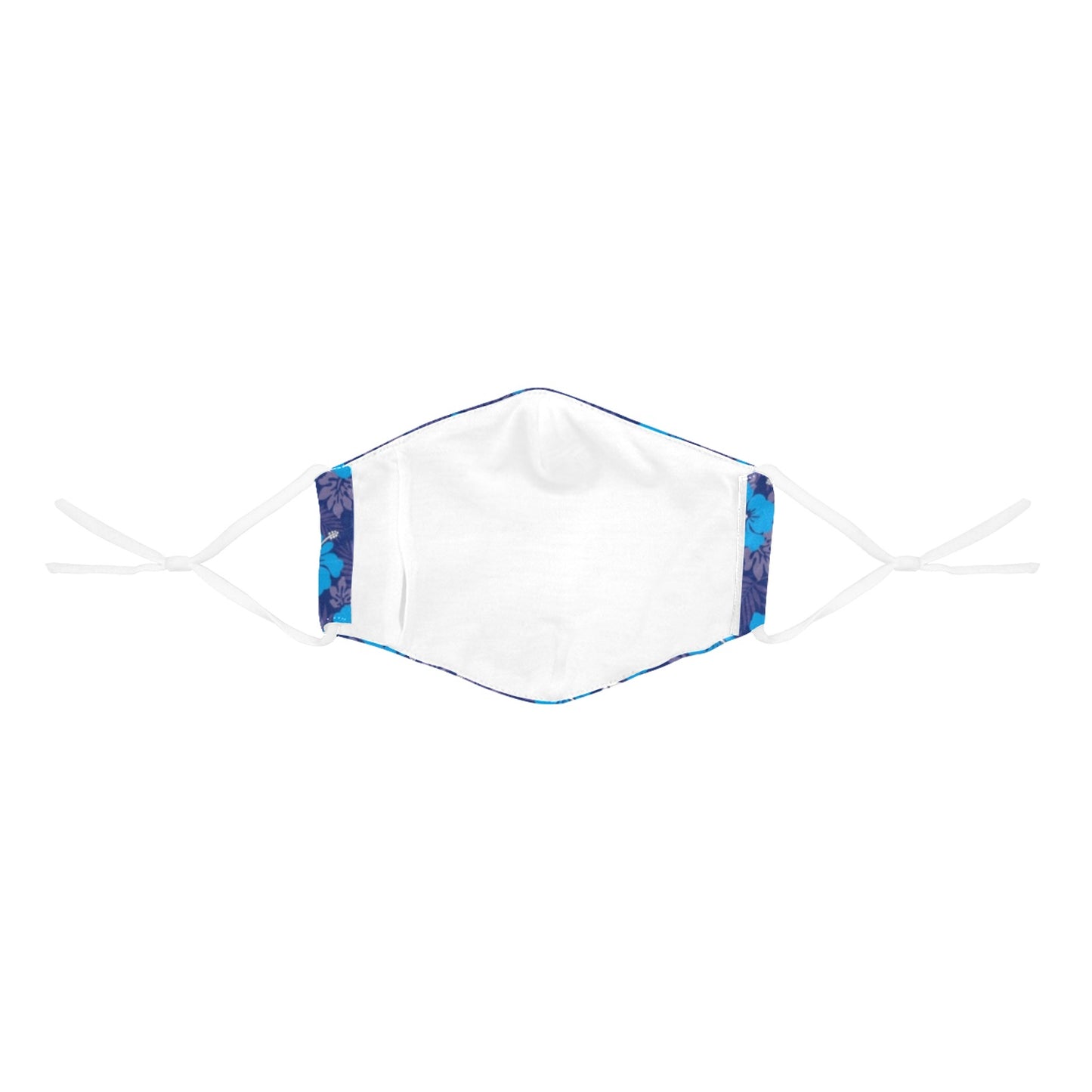 Hibiscus flowers with Dhari (Royal blue) on Face Masks with Drawstring (Pack of 50)