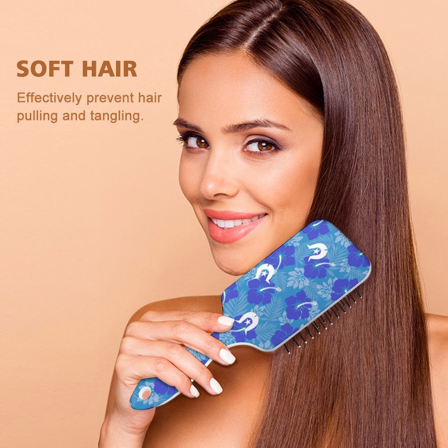 Hibiscus flowers with Dhari (Royal blue) on Air Cushion Brush