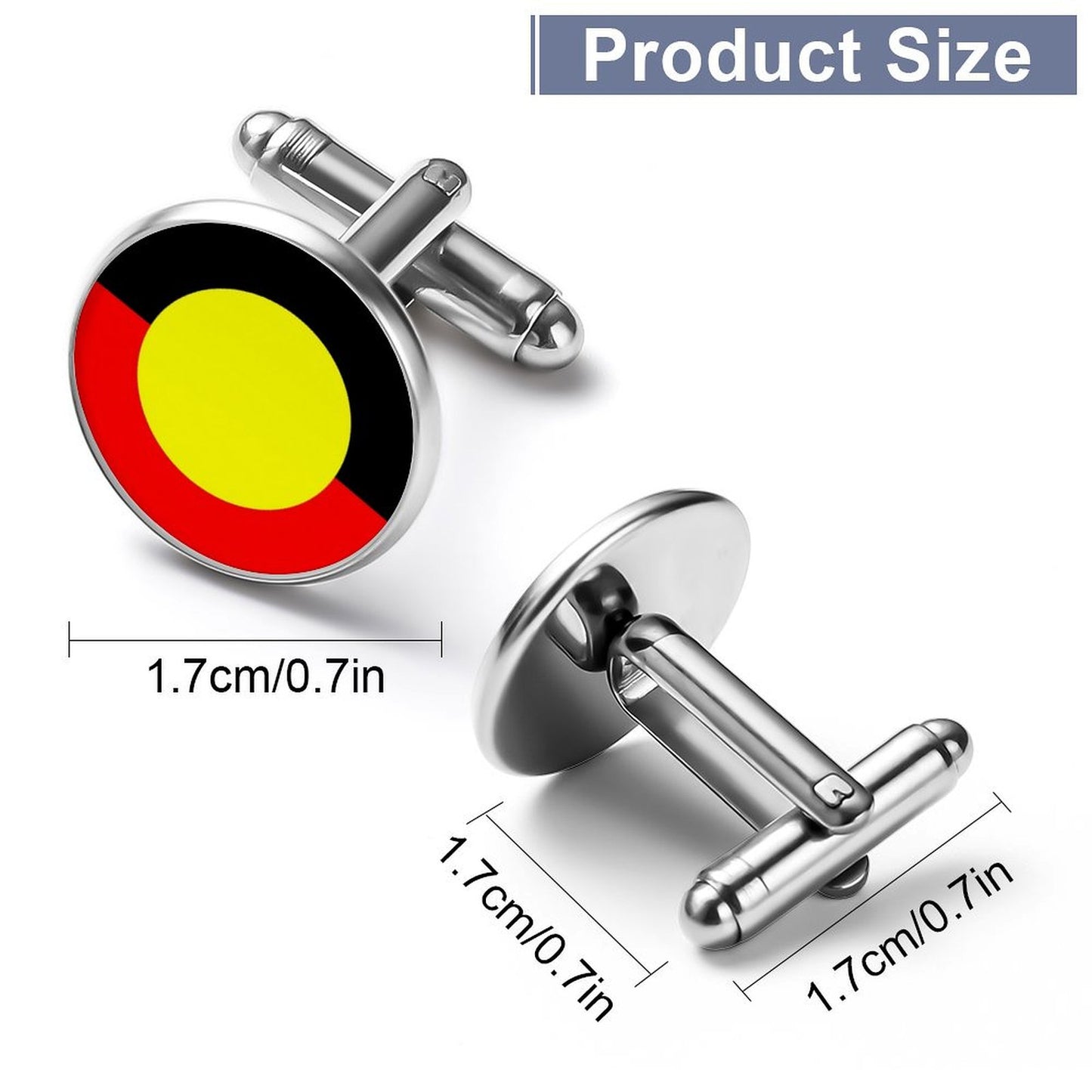 Aboriginal Flag on Shirt Cufflinks