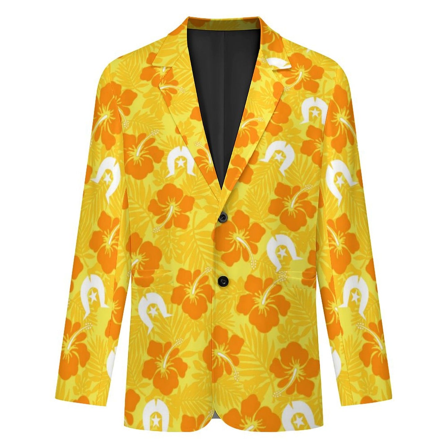 Hibiscus flowers with Dhari (Gold) on Men's Blazer