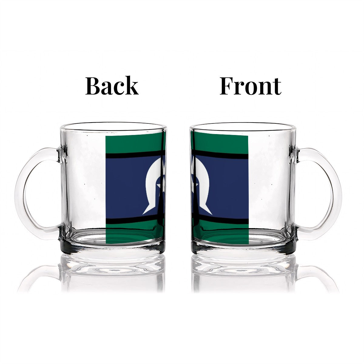 Torres Strait Flag on Glass Coffee Cups (12oz)