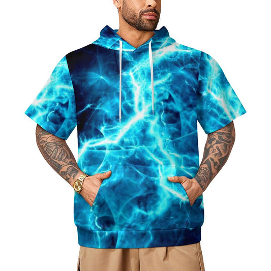 Lightning on 220gsm Short Sleeve Hoodie