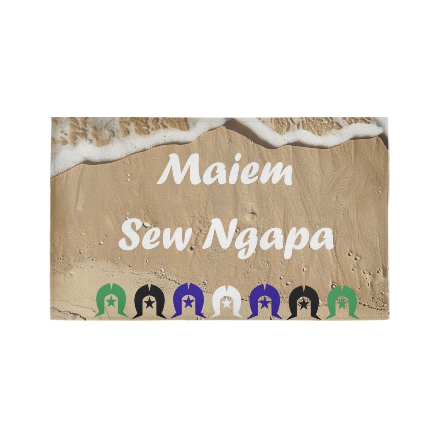 Maiem / Sew Ngapa / Welcome and Dhari on Doormat 30" x 18" (Sponge Material)