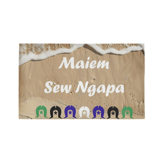 Maiem / Sew Ngapa / Welcome and Dhari on Doormat 30" x 18" (Sponge Material)
