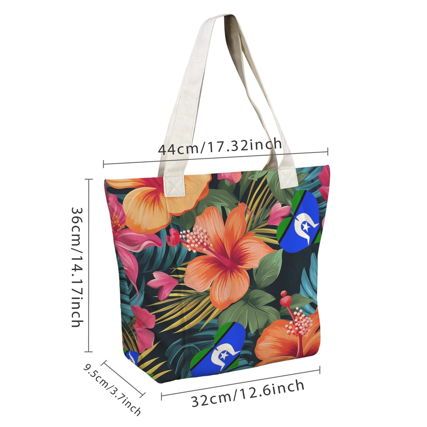 Tropical Flowers with heart shaped Torres Strait flag on Yoga Mat Bag